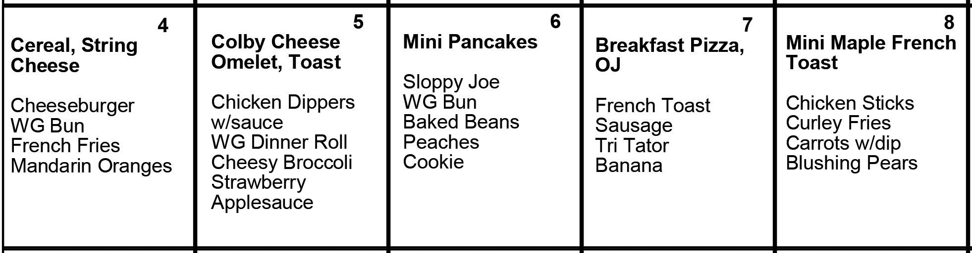 What's for lunch in Oelwein schools?